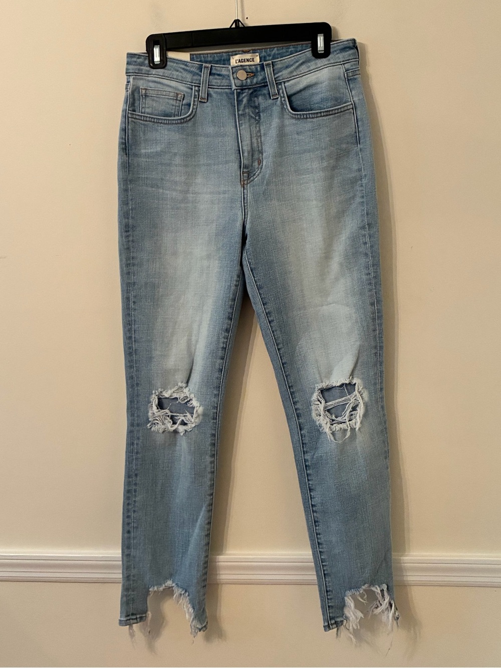 L'AGENCE NEW Distressed High-Rise Skinny Jeans